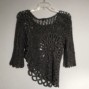 MIRACLE CITY CROCHET TOP, GRAY